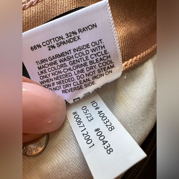 NWT EXPRESS SIZE 0 High Waisted Metallic Coated Modern Straight Jeans rose gold - Picture 5 of 7